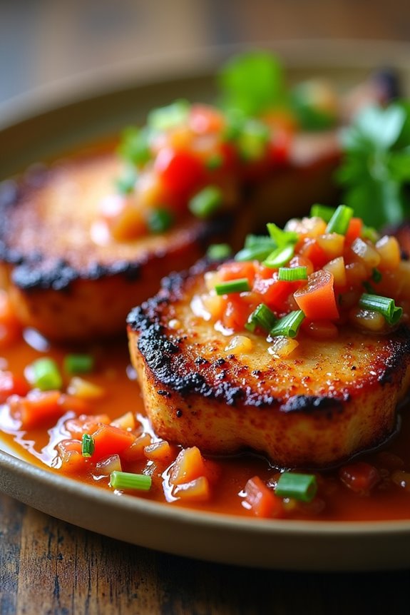 pork chops with hogao sauce