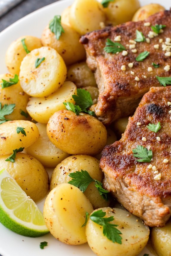 pork chops with huayro potatoes