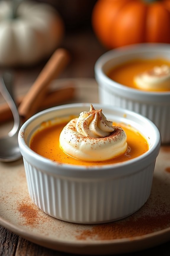 pumpkin spiced custard dessert
