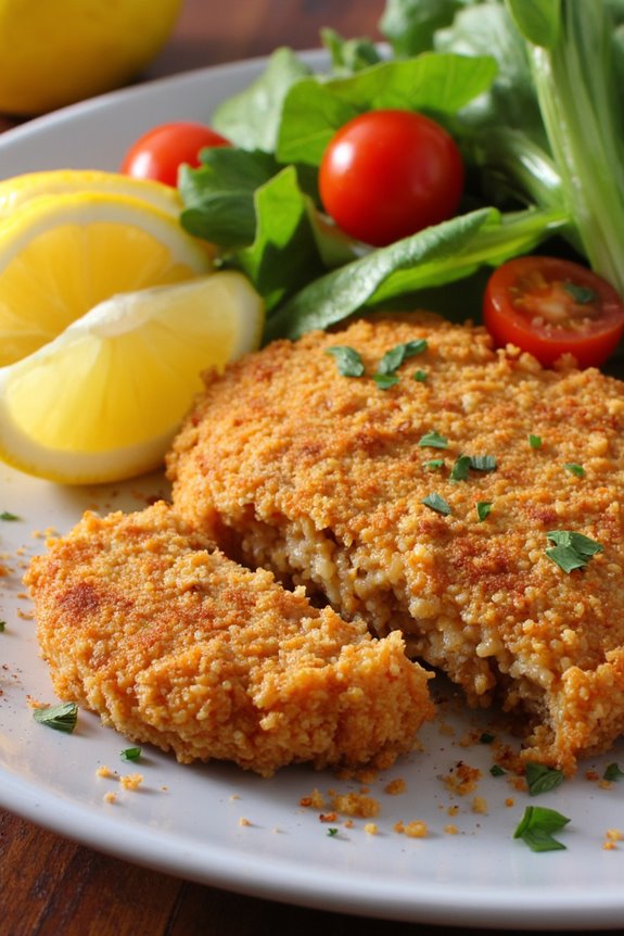 quinoa coated crispy meat dish