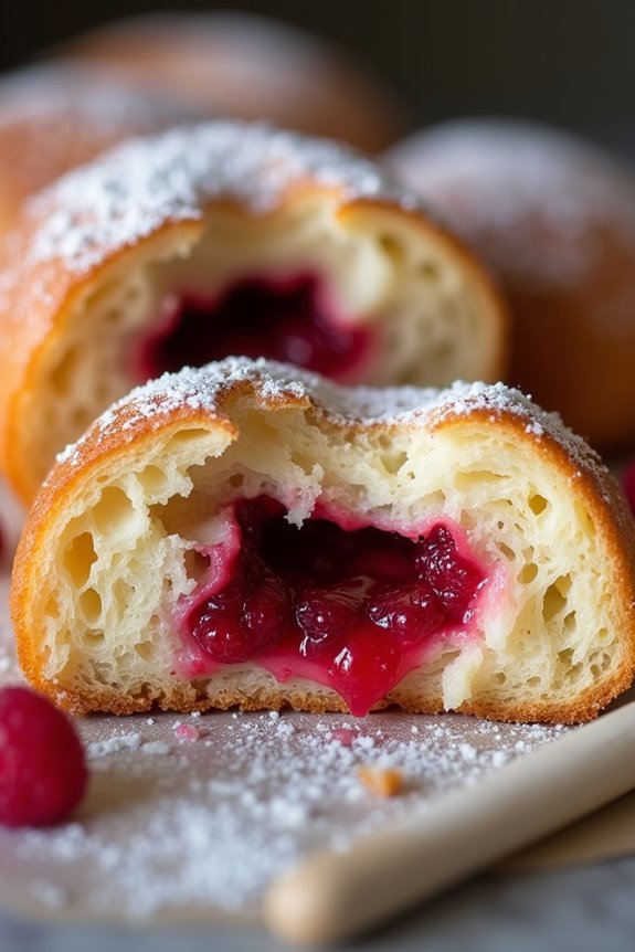 raspberry filled festive bread