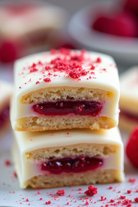 raspberry filled white chocolate cookies