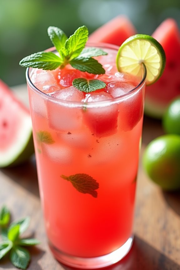 refreshing watermelon mint lemonade
