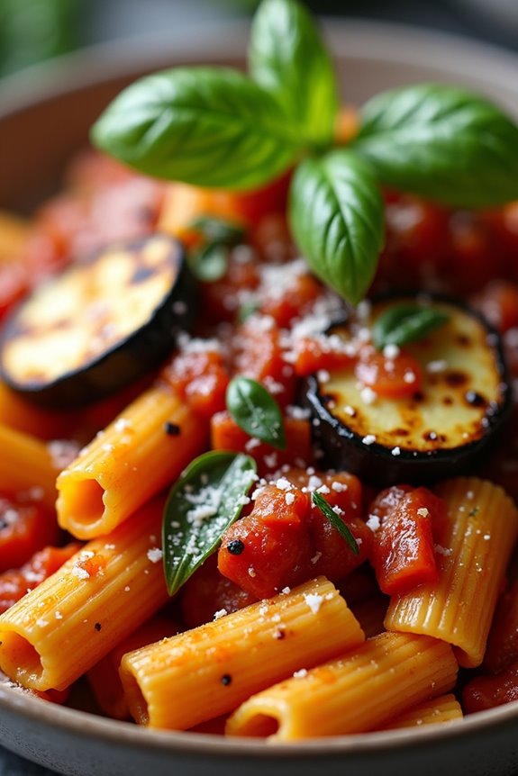 rigatoni with asado sauce
