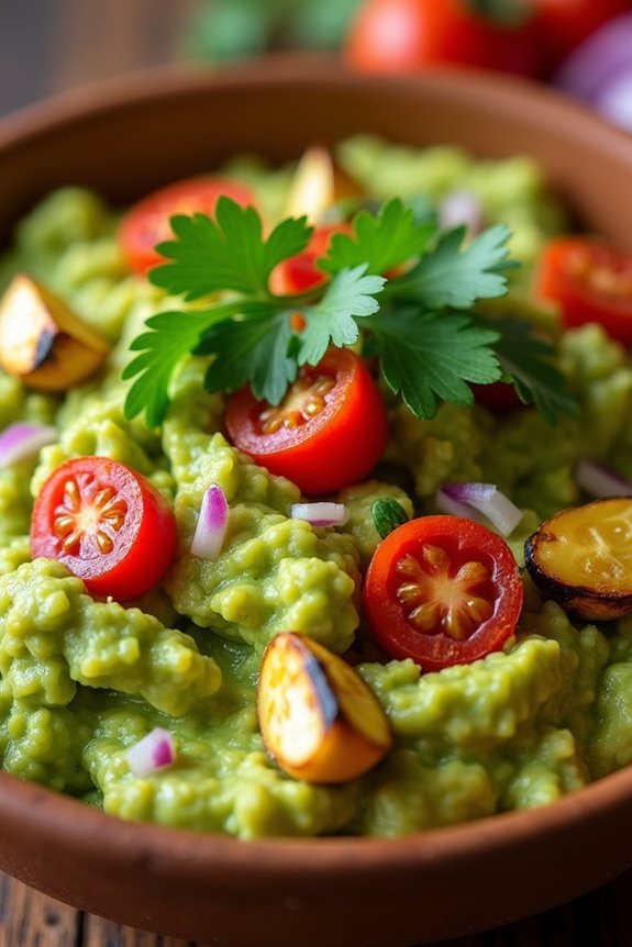 roasted tomato garlic guacamole