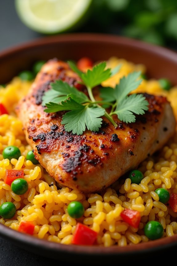 saffron infused chicken and rice