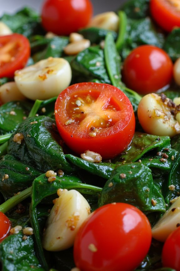 saut ed spinach garlic tomatoes