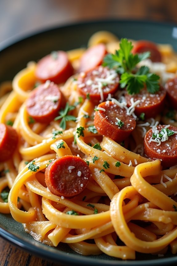 savory argentinian sausage pasta