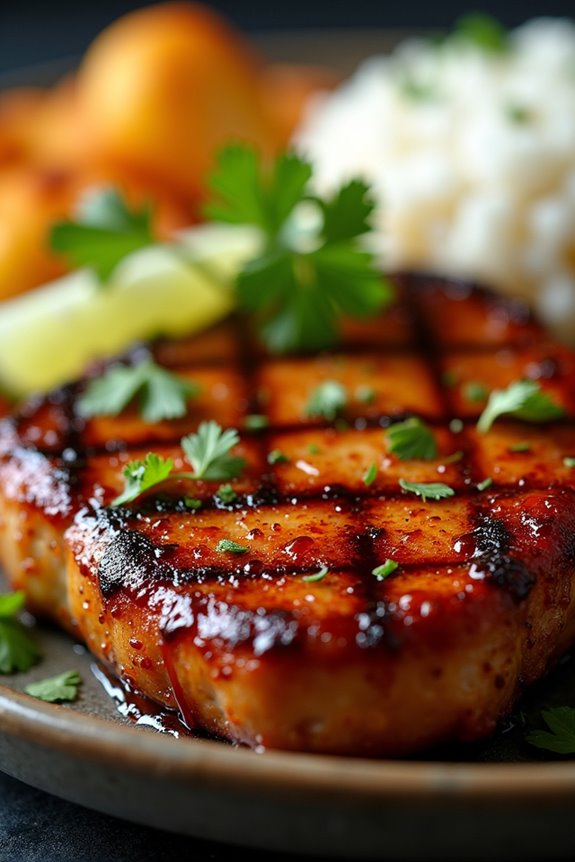 savory barbecue pork chops