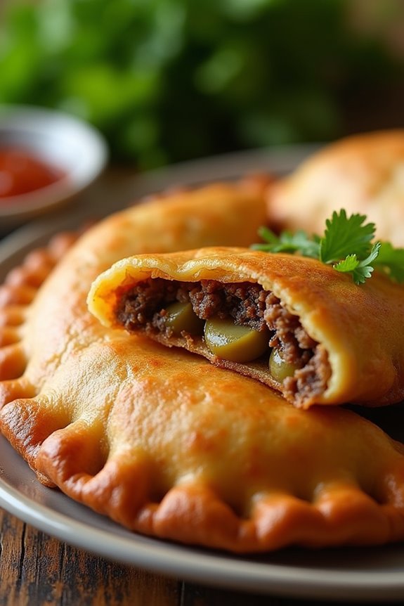 savory beef filled pastries