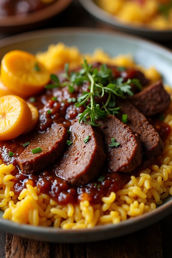 savory beef with caribbean flavors