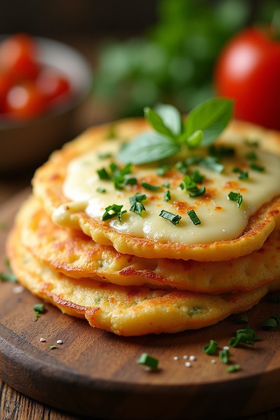 savory cheese filled tapioca pancakes