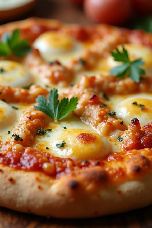 savory chicken cheese pizza