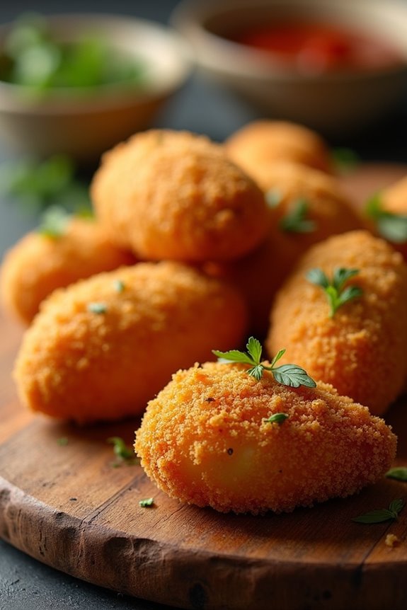 savory chicken filled croquettes