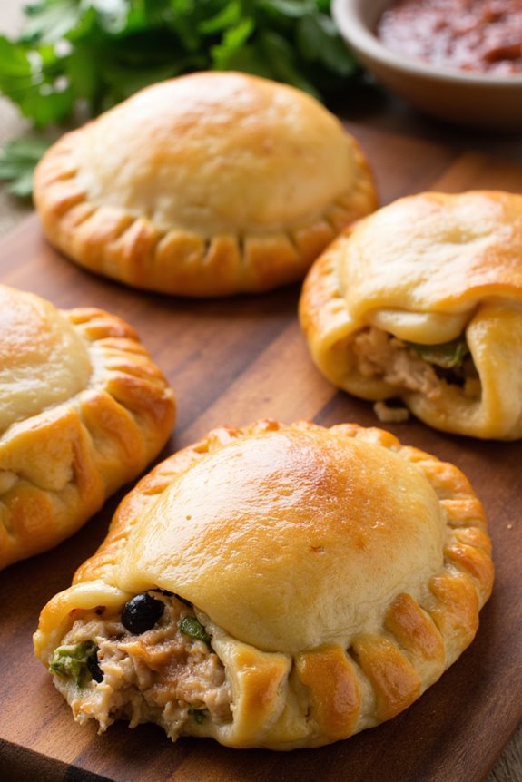 savory chicken filled pastries