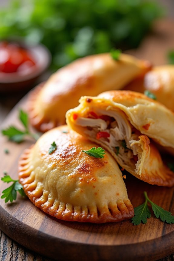 savory chicken filled pastries