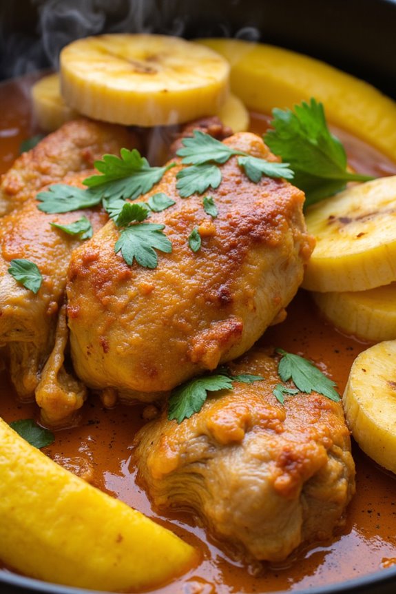 savory chicken with bananas