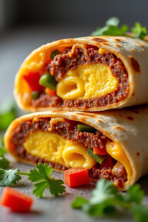 savory chorizo egg burritos