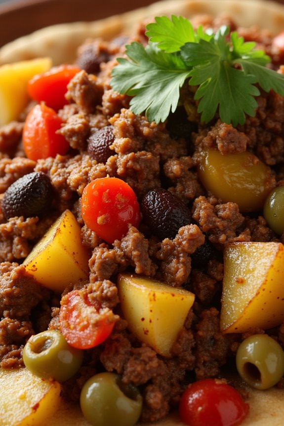 savory colombian ground beef dish