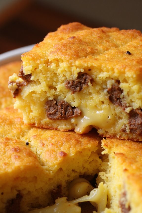 savory cornbread with beef