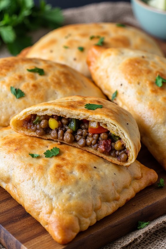 savory lentil filled pastries