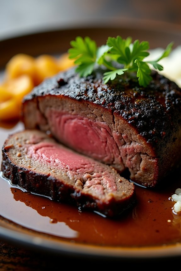 savory marinated black beef