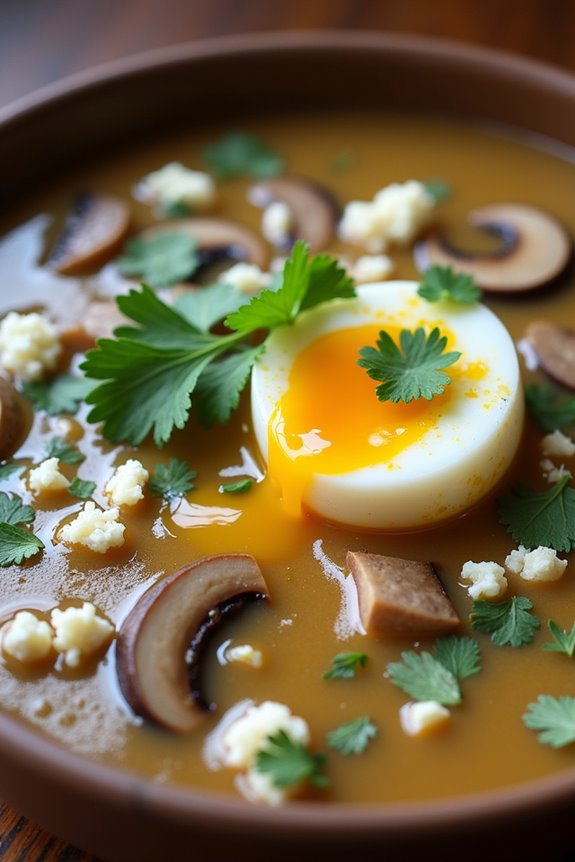 savory mushroom breakfast soup