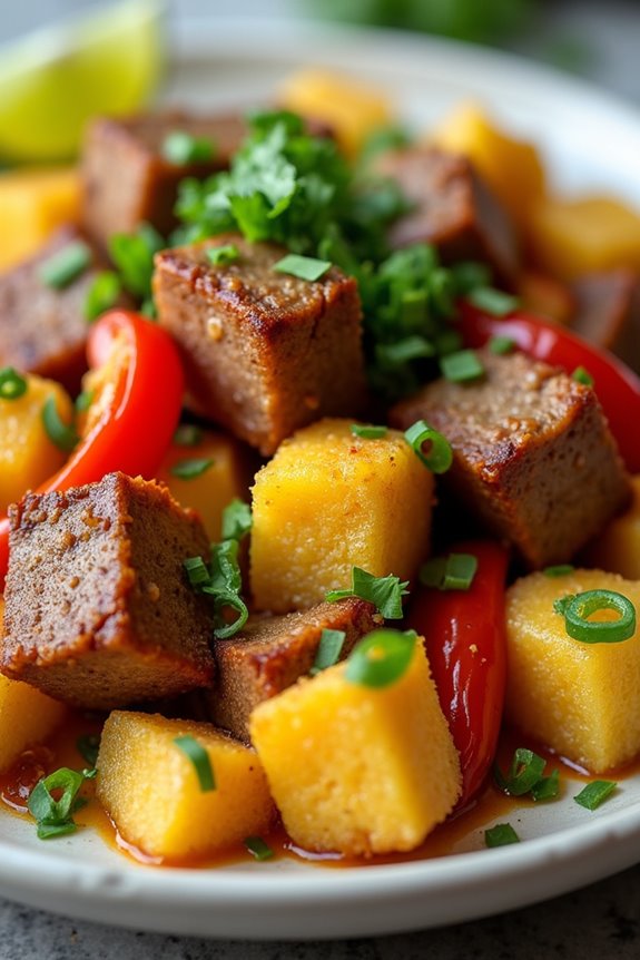 savory pork and crispy cassava