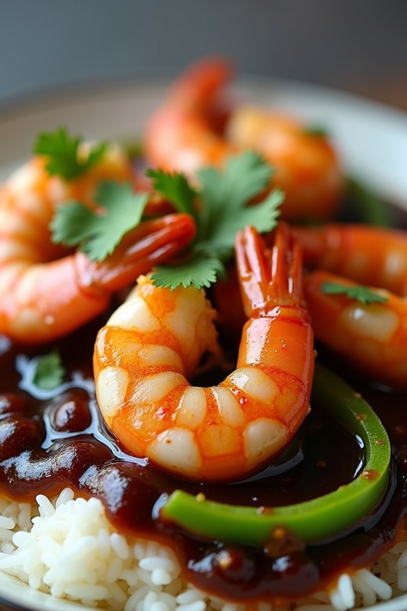 savory prawns in sauce