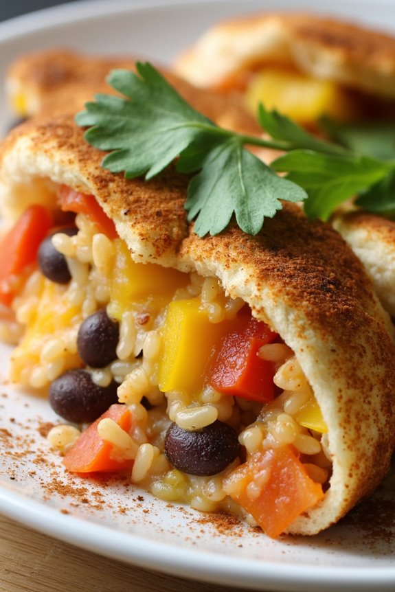 savory rice filled venezuelan arepas