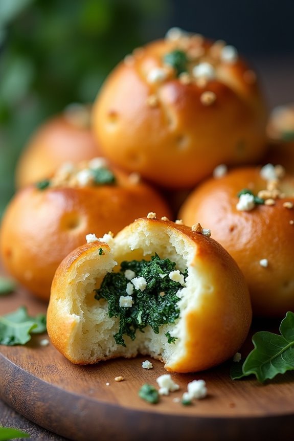 savory spinach feta cheese puffs