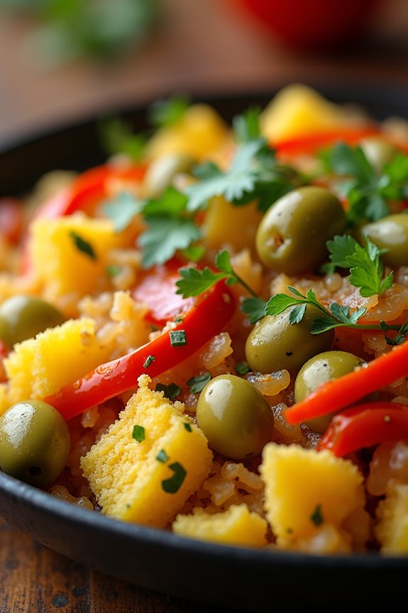 savory toasted cassava topping