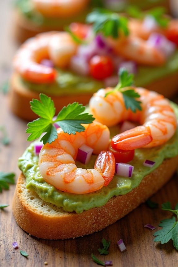 seafood avocado toast delight