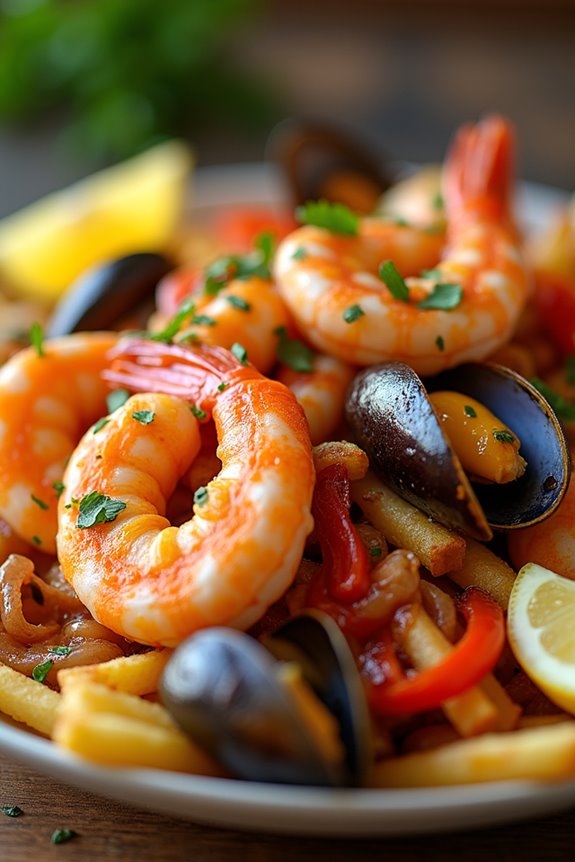 seafood fries mediterranean flavors