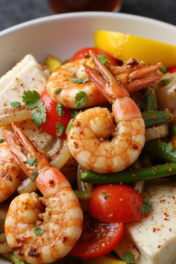 seafood twist on lomo saltado