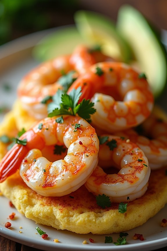 shrimp filled garlic arepas recipe