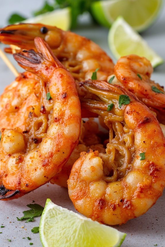 shrimp skewers with marinade
