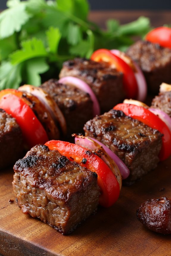 skewered beef heart delights