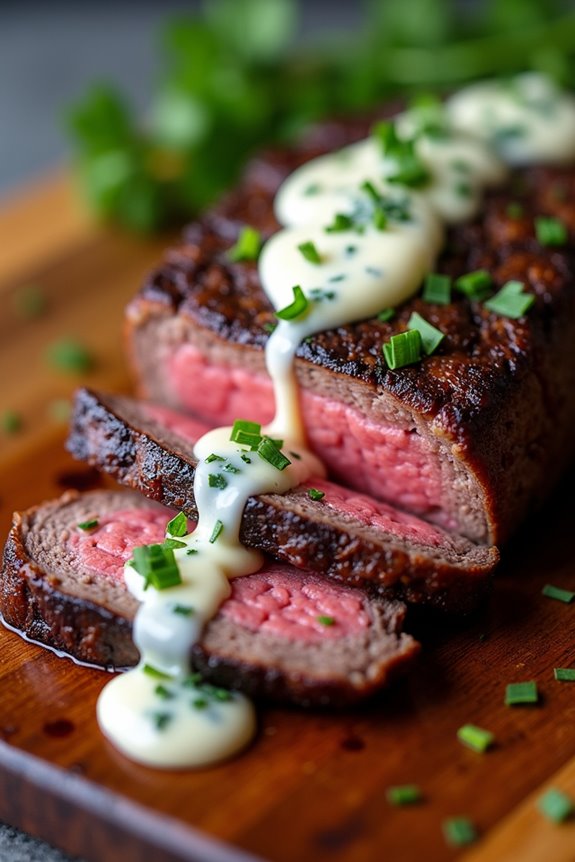 skirt steak with blue cheese