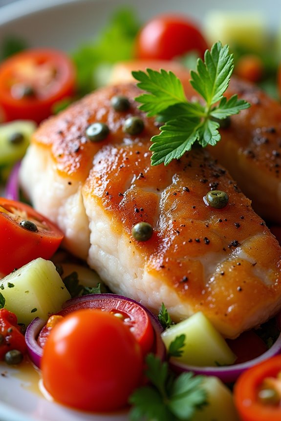 smoked fish and vegetables