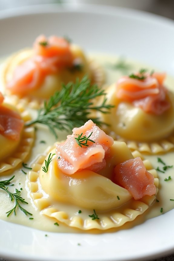 smoked salmon ravioli delight