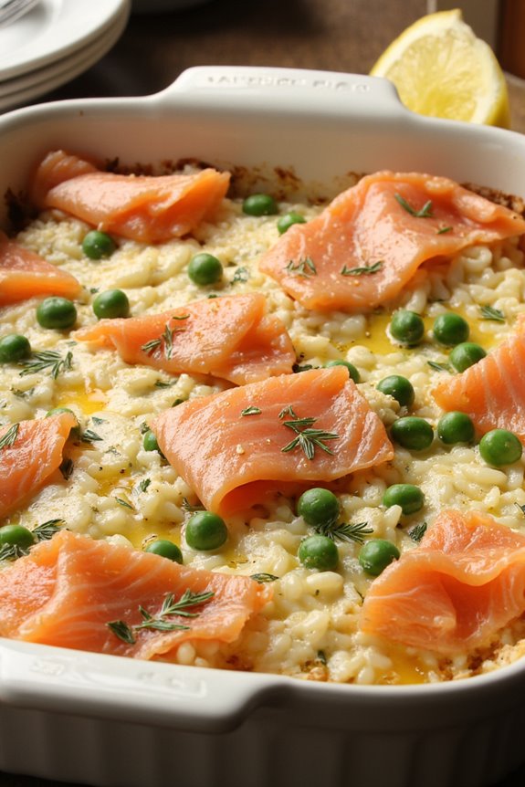 smoked salmon rice layers