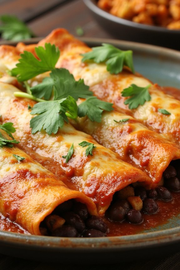 smoky black bean enchiladas