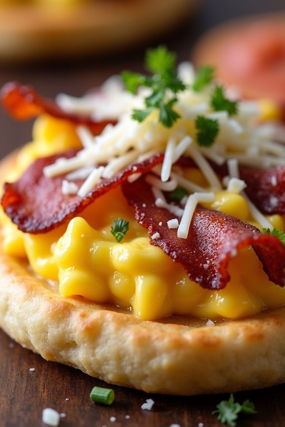 sopaipillas with eggs and bacon