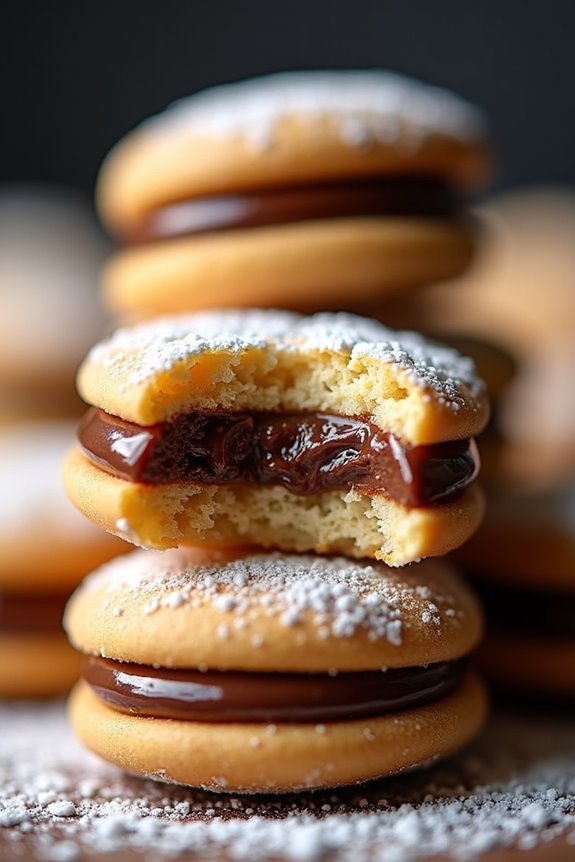 spiced chocolate filled alfajores