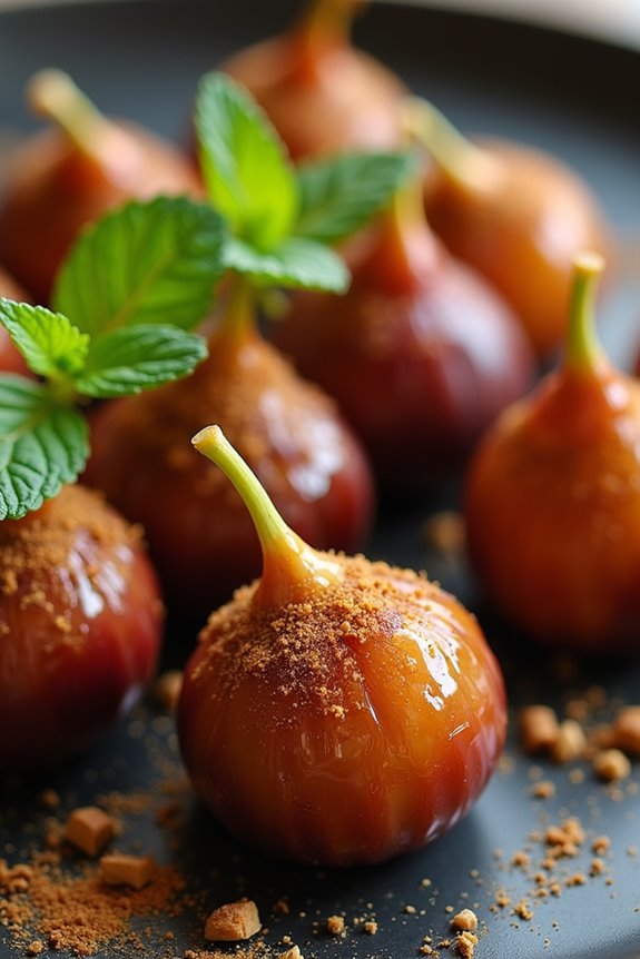 spiced figs with caramel sauce