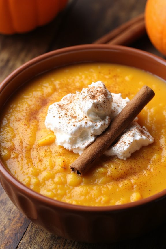 spiced pumpkin rice pudding