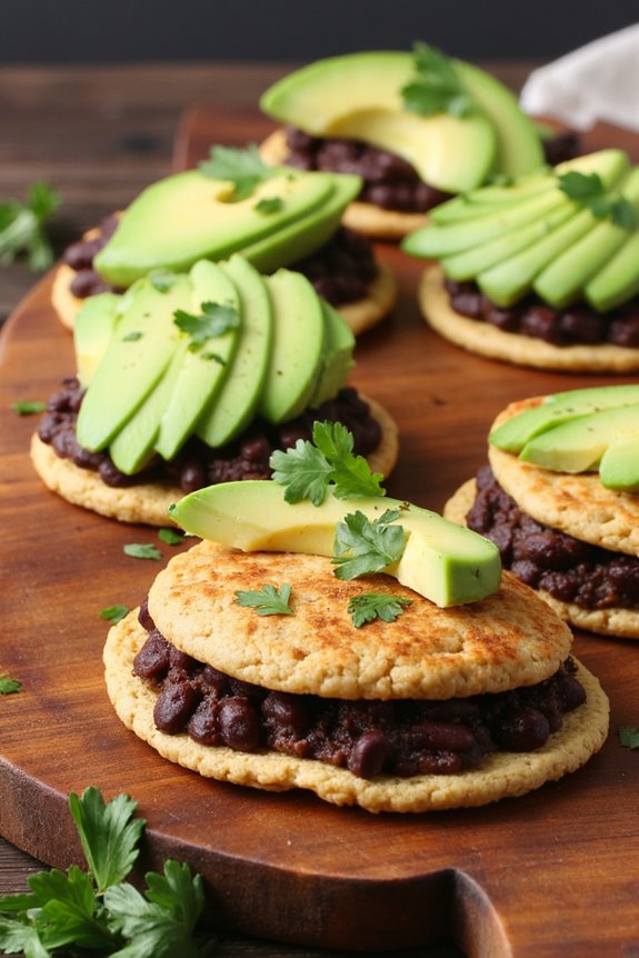 spicy black bean arepas