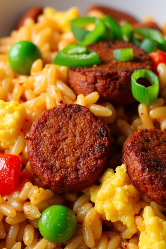 spicy chorizo egg fried rice