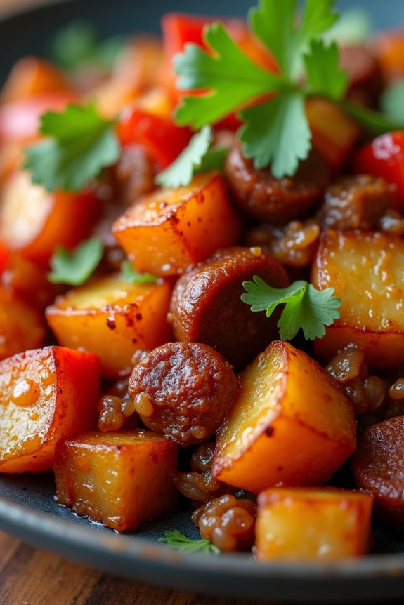 spicy chorizo potato hash